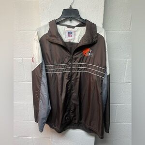 NFL Men's Brown and Gray Jacket- Cleveland Browns